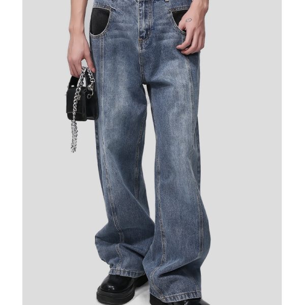 Quần Jean Line Black Pocket 577